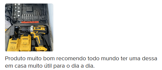 Avaliação de cliente