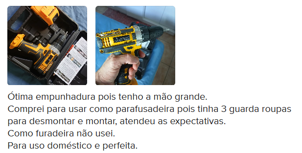 Avaliação de cliente